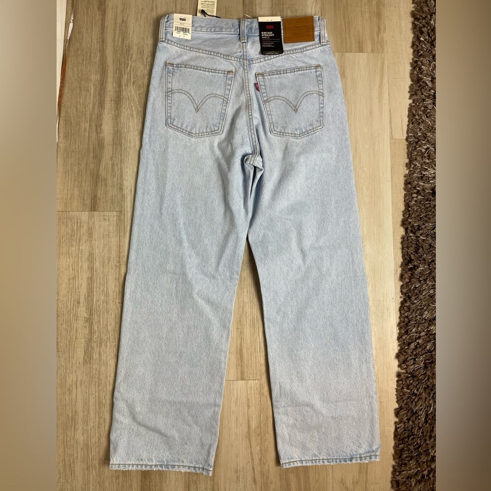 Levi’s Ribcage Straight Button Fly Distressed Jean 27 x 37 - Picture 4 of 6